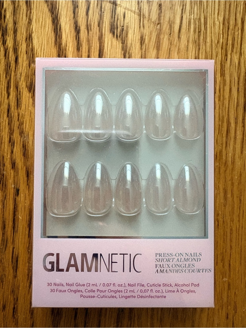 GLAMNETIC Clear Short Almond Press-On Nails - Transparent Polar Night